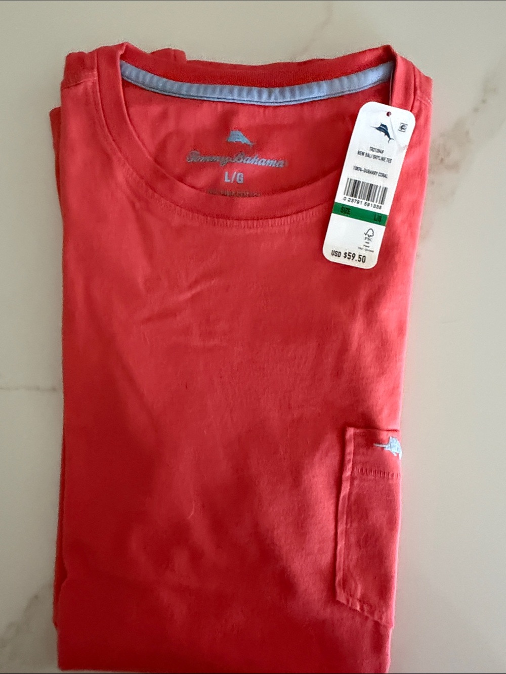 NWT Tommy Bahama Men's (Dubarry Coral) V-Neck Tee